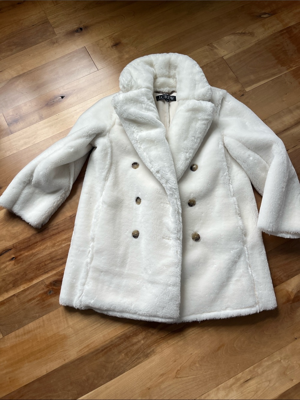 J. Crew Cream Faux Fur Teddy Jacket